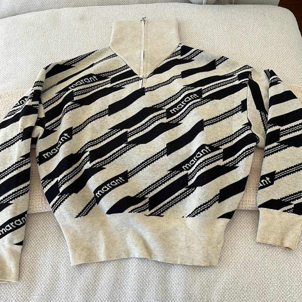 Isabel Marant Logo Half Zip Sweater